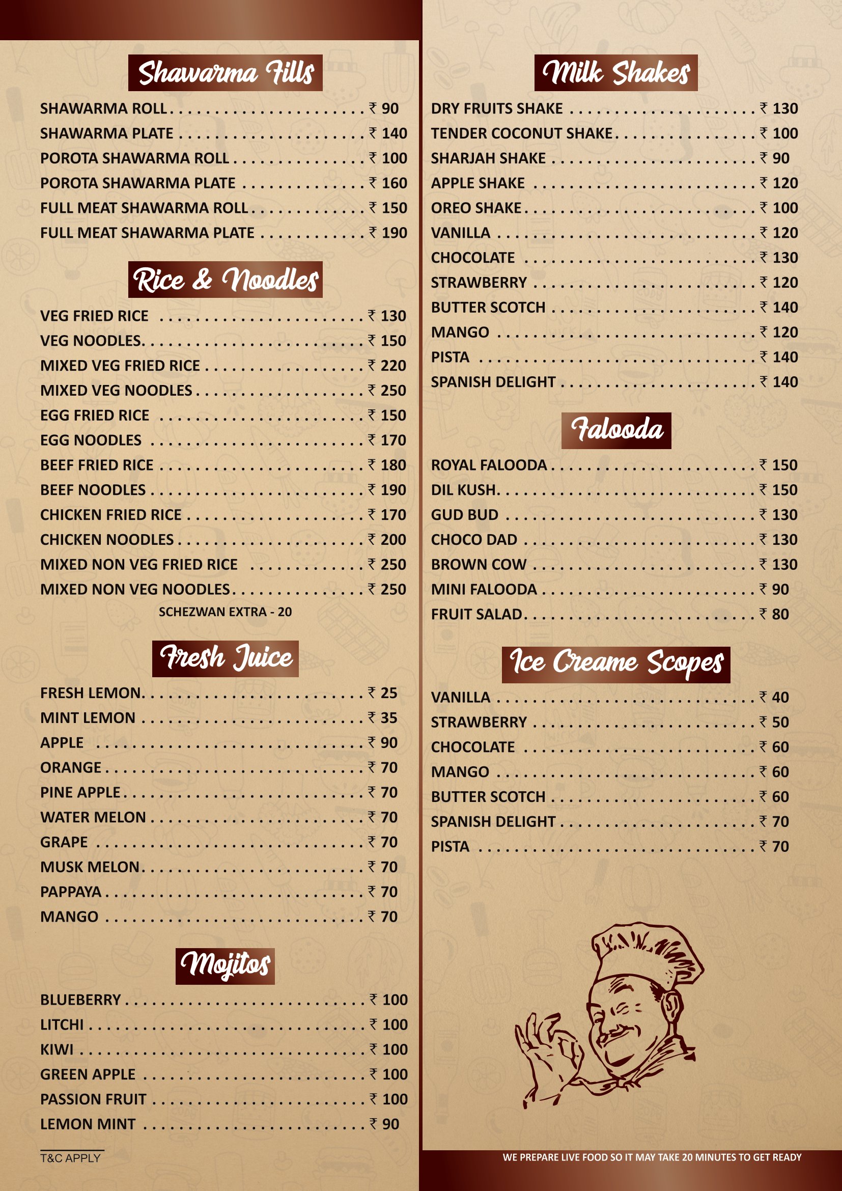 Arabian Grill : Menu